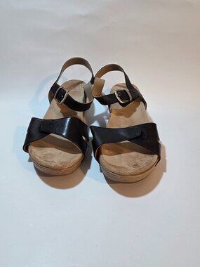 Dansko Black Wedge Sandals